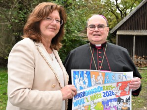 Gemeinsamer Wahlaufruf Von Diözesanratsvorsitzender Hildegard Schütz Und Bischof Bertram Meier (Foto Ulrich Bobinger Pba)